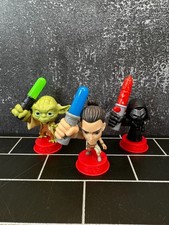 3 FLASH HEROES STAR WARS - EUROSPIN 2021 - YODA KYLO REN REY ACTION FIGURES LED