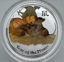 Oceania - Australia - 1 Dollar Dollaro 2008 1 Oz Ag. Mouse Topo Elisabetta II