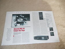 Nakamichi OMS-7AII Recensione CD, 2 pg, 1986, Test Completo, Specifiche, Info