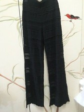 PANTALONE MORBIDO IN PIZZO FODERATO NERO TG. M