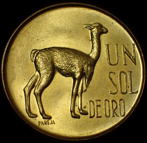 Moneta perù sol - 1, oro