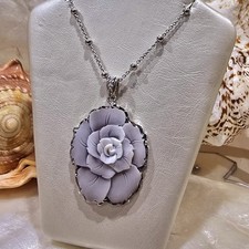 Collana Cammeo Rosa Argento