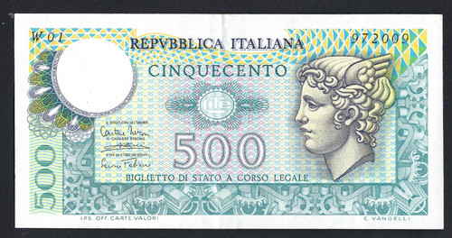 Biglietto stato 500 lire - biglietto,