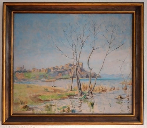 Dipinto olio paesaggio con - dipinto,