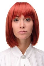 Parrucca da Donna Corto Bob Longbob Coda Liscia Rosso Fuoco 7803-137 Parrucca
