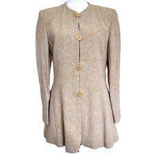 Giorgio Armani Beige Floral Brocade Skirted Blazer Women's Size 4