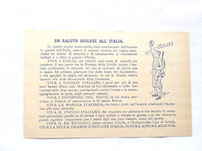 CARTOLINA WW1 ALLEANZA MILITARE PRIMA GUERRA MONDIALE INGLESE ITALIA INGHILTERRA