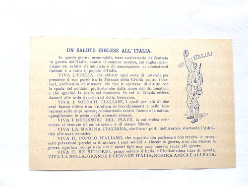 Cartolina ww1 alleanza - cartolina,