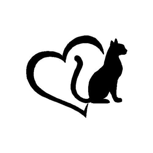 Adesivo cat love cuore vinile - adesivo,