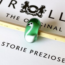 Authentic TROLLBEADS OOAK UNIQUE cigno Verde Green Swan Rare Critter