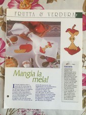Schema punto croce Ricamo Frutta e verdura Mela tovagliolo tovaglietta