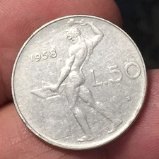 50 LIRE 1958 - VULCANO - REPUBBLICA ITALIANA - RARA -