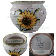 PORTA VASO PORTAVASO CERAMICA CERAMICHE DI CASTELLI FIRMATO CM. 18 DIPINTO GIRAS