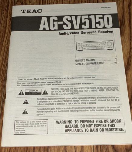 Teac sv5150 ricevitore - ag-sv5150,