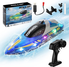 Barca Telecomandata Con Luce LED Barca Da Corsa RC Da 2,4 Ghz Impermeabile Sotto