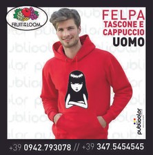 FELPA CAPPUCCIO TASCONE UOMO EMILY THE STRANGE 3 PERSONALIZZATA STAMPATA