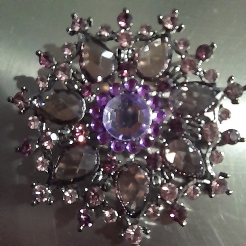 Spilla ciondolo cristalli - ,