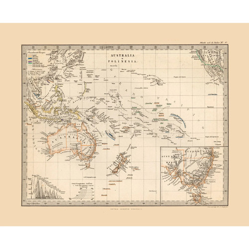 Mappa storica oceania - mappa,