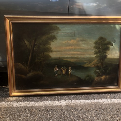 Quadro antico olio tela da - olio,