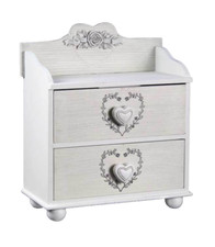Comodino cuore rose cassetti - rose, 2