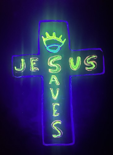 Neon jesus artista - jesus",