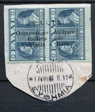 CEFALONIA E ITACA 1941 PREVIDENZA SOCIALE 1+1 USATO SU FRAMMENTO CAT. 31