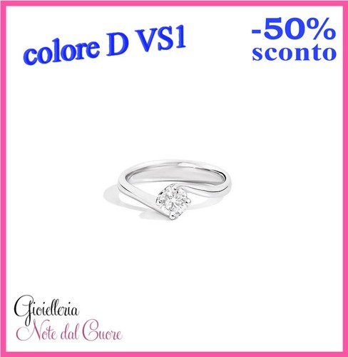 Anello solitario oro bianco - solitario,