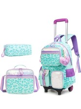 Htgroce 3 pezzi trolley per bambini zaino borsa scuola zaino ragazza trolley scuola