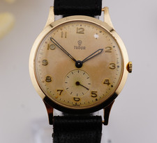 Tudor Vintage Oro Massiccio 9ct | Cassa Rolex | Sub-secondi, Funzionante Bene | Garanzia