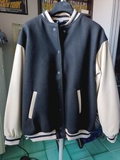 DIVIDED H&M giubbotto baseball college blue/white oldschool campus donna giacca