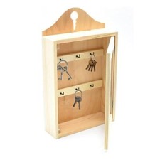 Cassetta portachiavi parete legno appendichiavi key box decoupage anta 6 posti