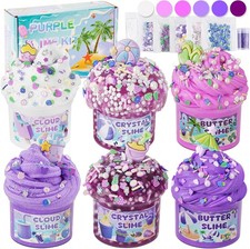LAWOHO 6 Pack Purple Slime Kit