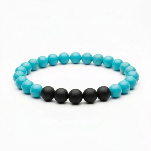 Bracciale turchese nero - nero, con