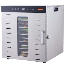Essiccatore Elettrico 1000W Domestico per Alimenti Acciaio Inox 10 Vassoi