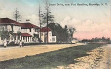 Fort Hamilton Brooklyn New York Shore Drive Scenic View Vintage Postcard AA81760
