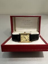 Cartier Vermeil Tank Quarz W1002753 Orologio Donna - Argent 925 Plaque Or G 20 M