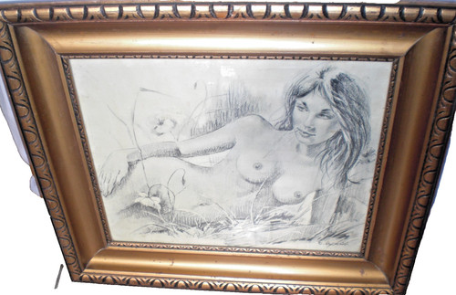 Quadro antico disegno - , carbone