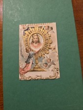 ANTICO SANTINO COLORATO CON APERTURE: IL CROCIFISSO. OTTIMO STATO.