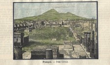 Stampa antica POMPEI veduta