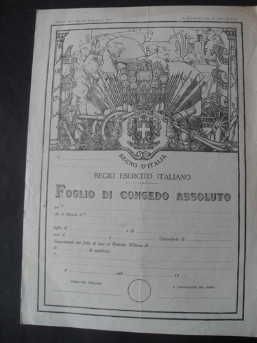 Regio esercito italiano foglio - esercito,