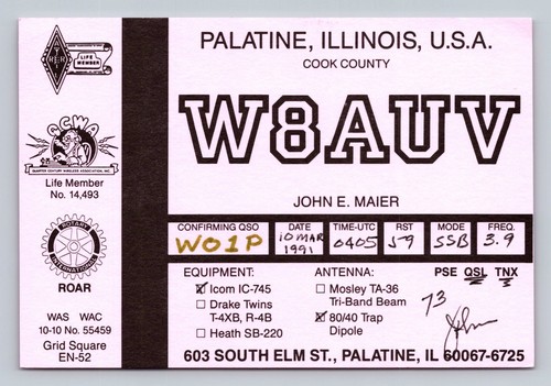 Radioamatore qsl w8auv - radioamatore,