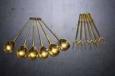 Set di posate medievali in ottone posate vichinghe cucchiaio forchetta set da...