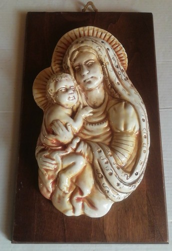 Quadro legno madonna con - in,