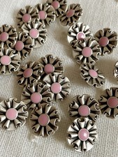 Set of 6 Vintage Metal Enamel