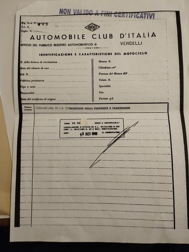 Visura bianca 1972 vespa - 1972/75,
