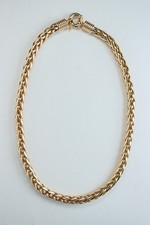 Catena -Girocollo - A Maglia Intrecciata-Placcata In Oro -Vintage