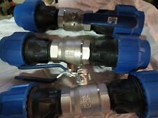 Stock 3pz rubinetto a sfera e raccordo in polietilene da 1 pollice e mezzo 