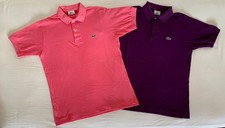 2 Polo LACOSTE a Manica Corta da Uomo, Taglia 3, Rosa e Viola