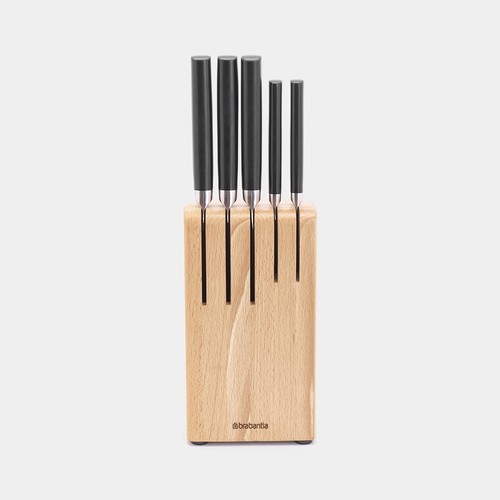 Ceppo legno 5 coltelli - in,