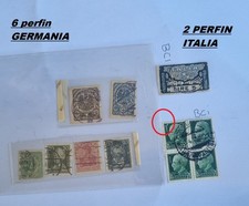 francobolli PERFIN primi 900 -  germani e italia